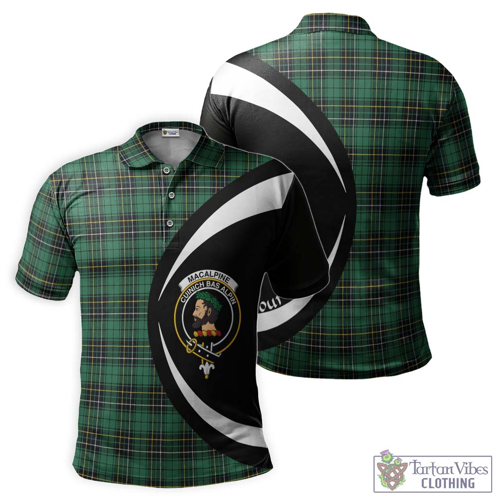 MacAlpine Ancient Tartan Men's Polo Shirt with Family Crest Circle Style Kid - Tartan Vibes Clothing