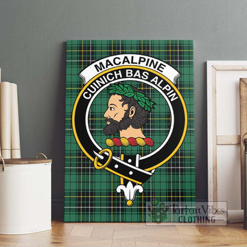 MacAlpine Ancient Tartan Canvas Print Wall Art with Family Crest Without Frame - Tartan Vibes Clothing