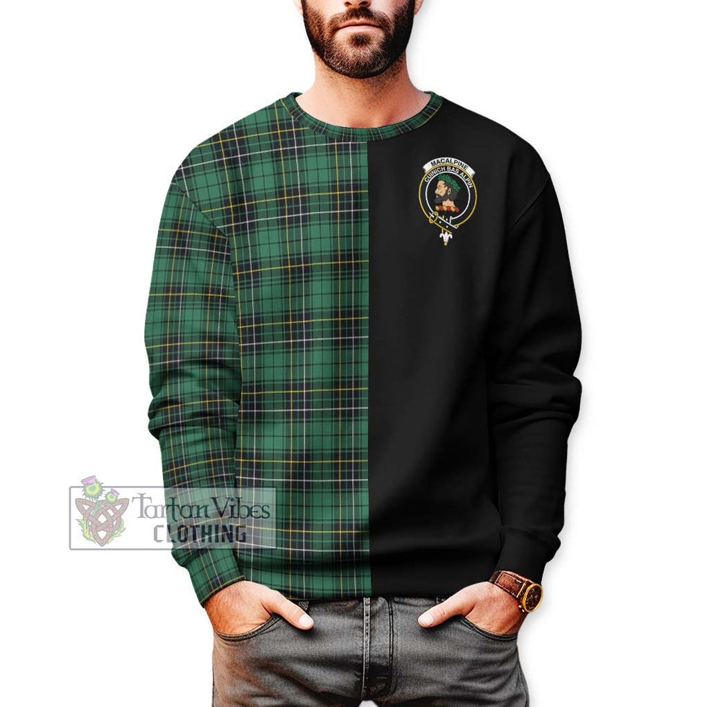 MacAlpine Ancient Tartan Sweatshirt with Family Crest and Half Of Me Style Unisex - Tartan Vibes Clothing