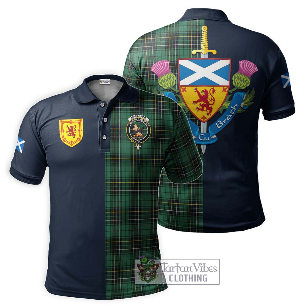 MacAlpine Ancient Tartan Polo Shirt Alba with Scottish Lion Royal Arm Half Style Kid - Tartan Vibes Clothing