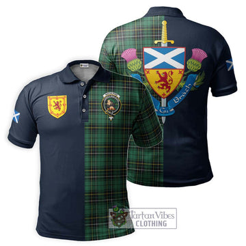 MacAlpine Ancient Tartan Polo Shirt Alba with Scottish Lion Royal Arm Half Style Kid - Tartan Vibes Clothing