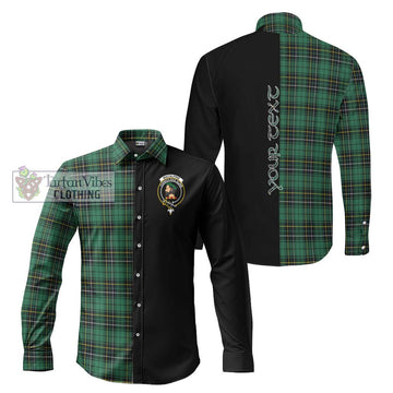 MacAlpine Ancient Tartan Long Sleeve Button Shirt with Family Crest and Half Of Me Style Men's Shirt S - Tartanvibesclothing Shop
