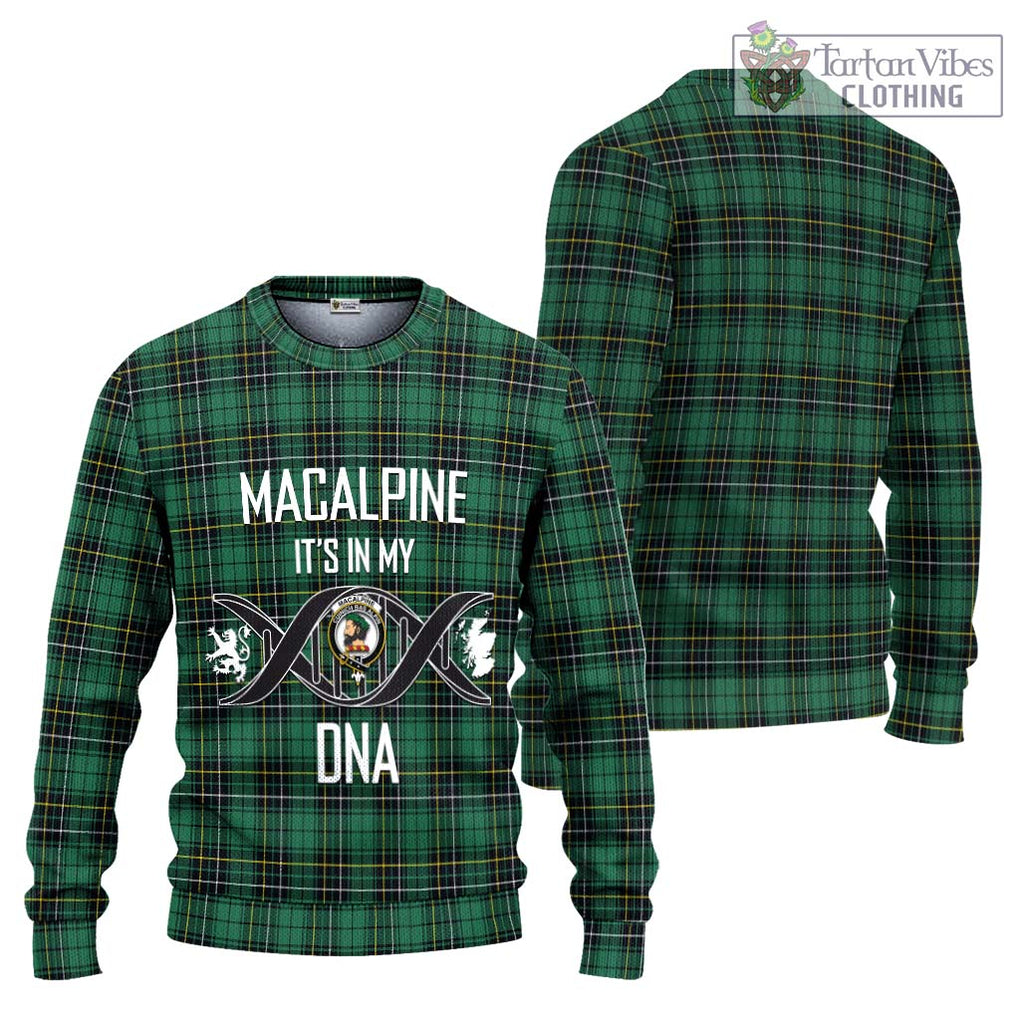 MacAlpine Ancient Tartan Ugly Sweater with Family Crest DNA In Me Style Unisex - Tartan Vibes Clothing