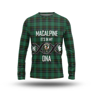 MacAlpine Ancient Tartan Long Sleeve T-Shirt with Family Crest DNA In Me Style Unisex - Tartan Vibes Clothing