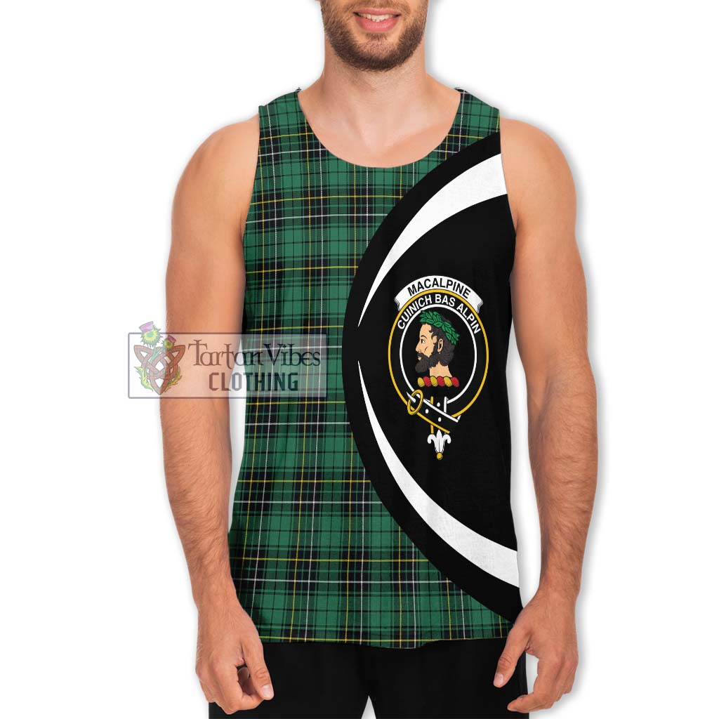 MacAlpine Ancient Tartan Men's Tank Top with Family Crest Circle Style Men - Tartan Vibes Clothing