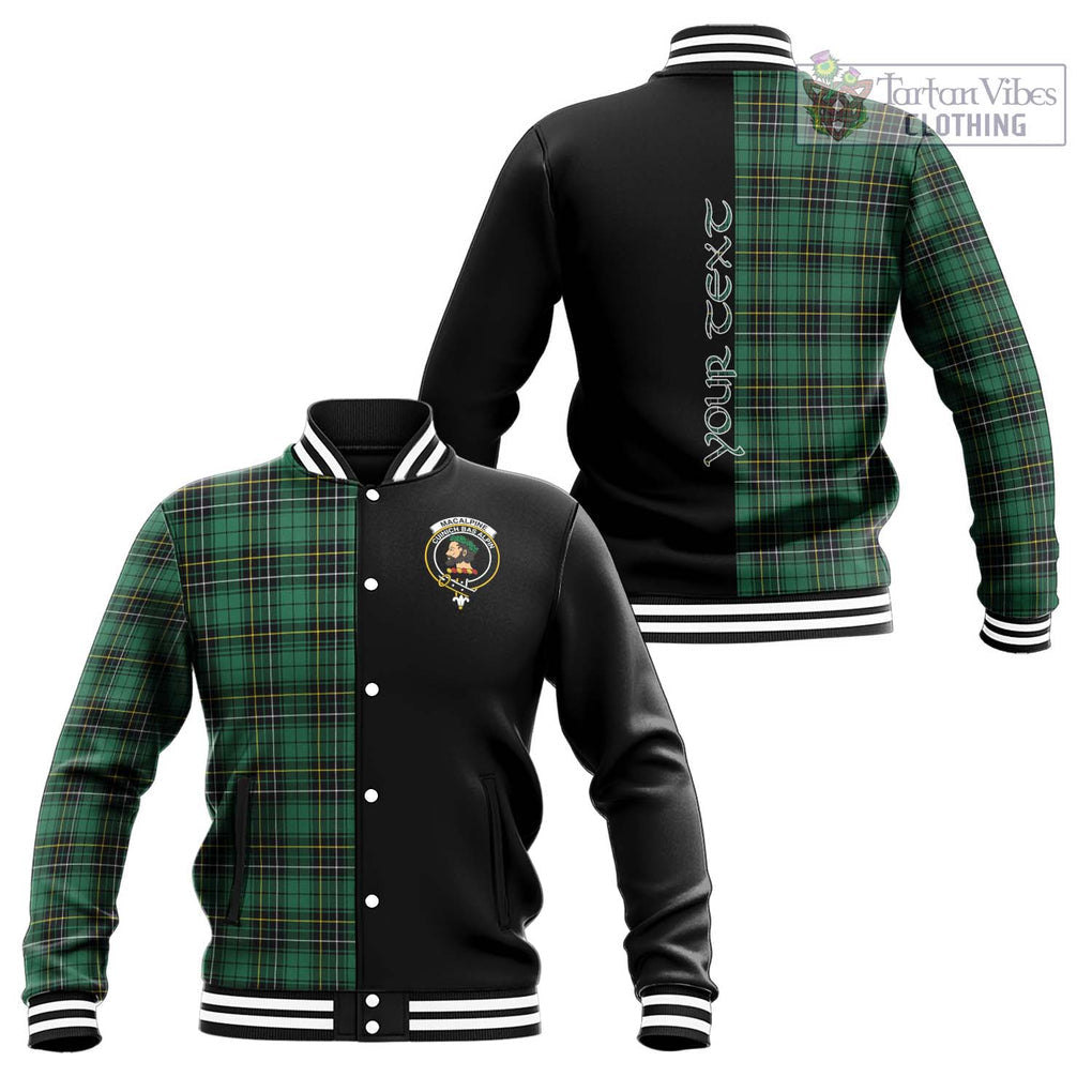 MacAlpine Ancient Tartan Baseball Jacket with Family Crest and Half Of Me Style Unisex - Tartan Vibes Clothing