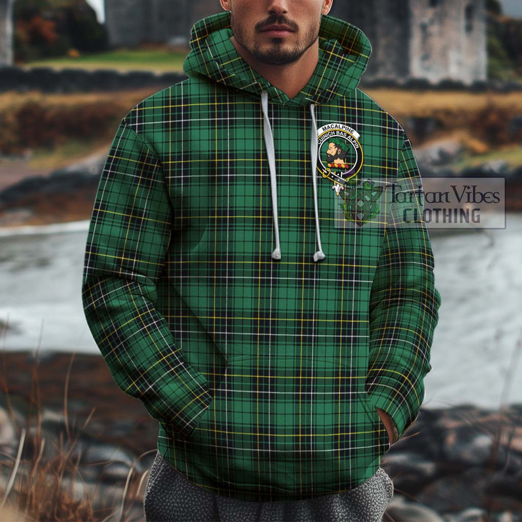 MacAlpine Ancient Tartan Cotton Hoodie with Family Crest Zip Hoodie - Tartan Vibes Clothing
