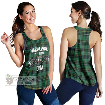 MacAlpine Ancient Tartan Women's Racerback Tanks with Family Crest DNA In Me Style 4XL - Tartan Vibes Clothing