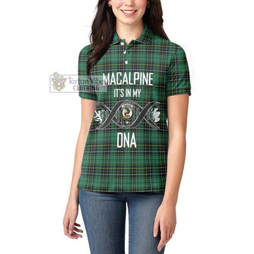 MacAlpine Ancient Tartan Women's Polo Shirt with Family Crest DNA In Me Style Women - Tartan Vibes Clothing