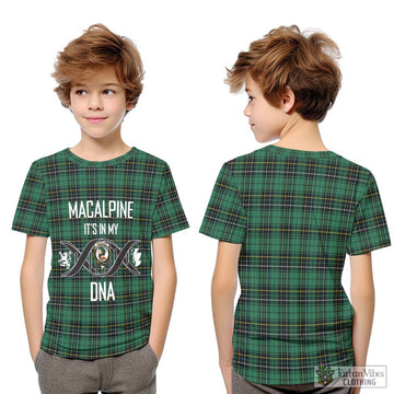 MacAlpine Ancient Tartan Kid T-Shirt with Family Crest DNA In Me Style Youth XL Size14 - Tartan Vibes Clothing