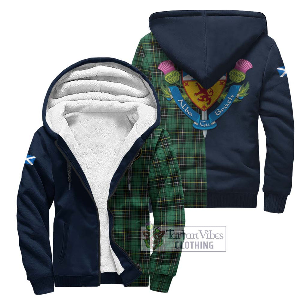 MacAlpine Ancient Tartan Sherpa Hoodie Alba with Scottish Lion Royal Arm Half Style Unisex S - Tartan Vibes Clothing