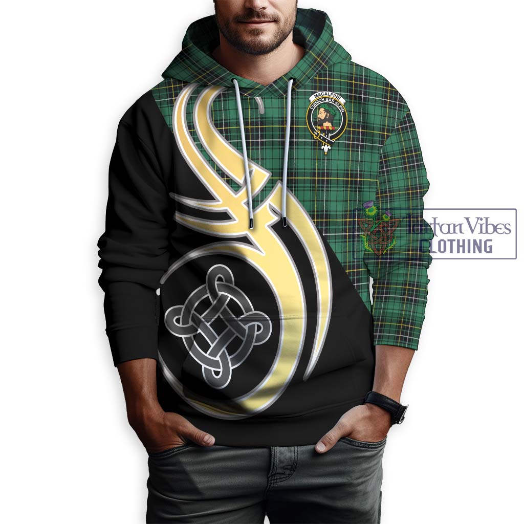 MacAlpine Ancient Tartan Hoodie with Family Crest and Celtic Symbol Style Zip Hoodie - Tartan Vibes Clothing