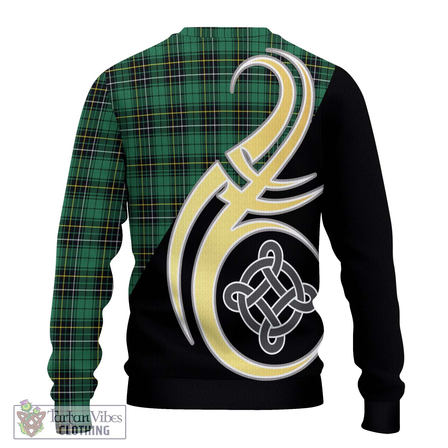 MacAlpine Ancient Tartan Ugly Sweater with Family Crest and Celtic Symbol Style - Tartan Vibes Clothing