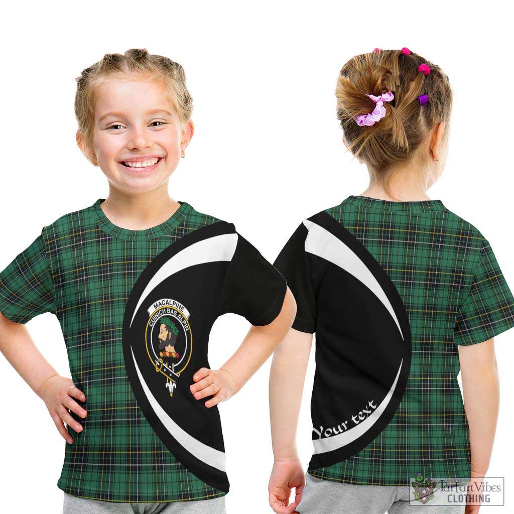 MacAlpine Ancient Tartan Kid T-Shirt with Family Crest Circle Style - Tartan Vibes Clothing