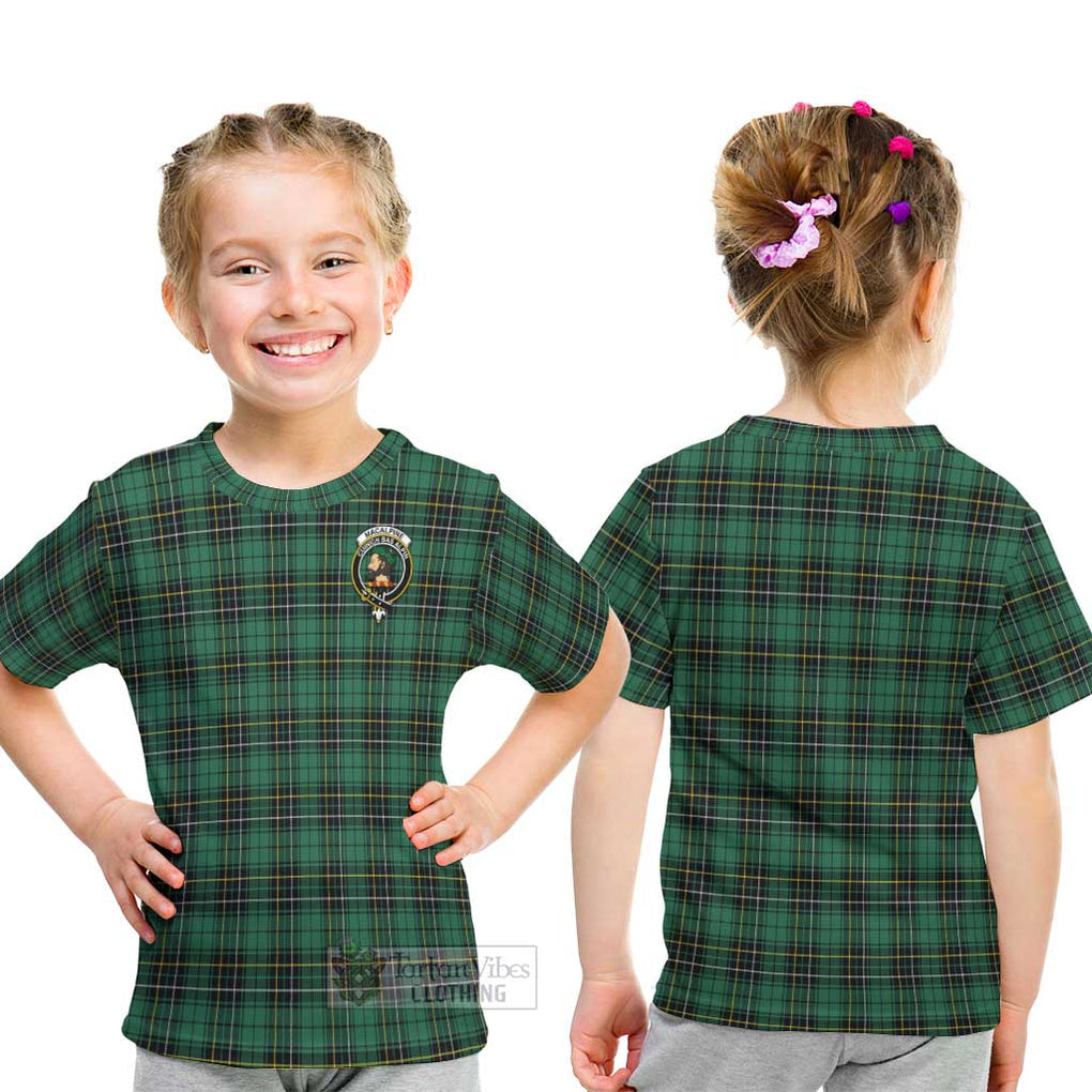 MacAlpine Ancient Tartan Kid T-Shirt with Family Crest - Tartan Vibes Clothing