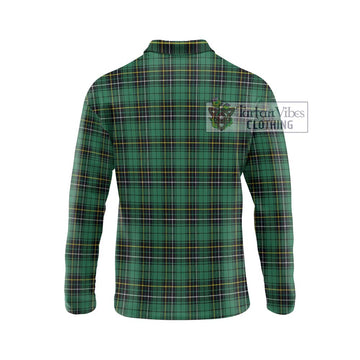 MacAlpine Ancient Tartan Long Sleeve Polo Shirt with Family Crest DNA In Me Style - Tartan Vibes Clothing