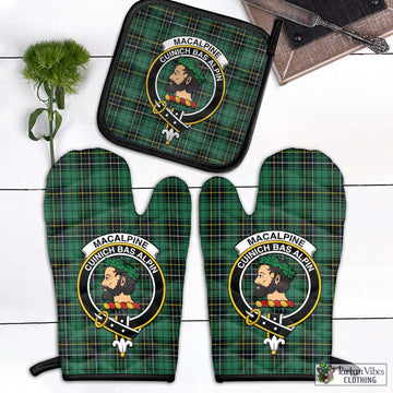 MacAlpine Ancient Tartan Combo Oven Mitt & Pot-Holder with Family Crest Black - Tartan Vibes Clothing