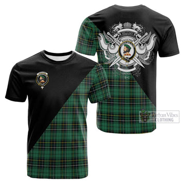 MacAlpine Ancient Tartan Cotton T-shirt with Family Crest and Military Logo Style Kid's Shirt - Tartan Vibes Clothing