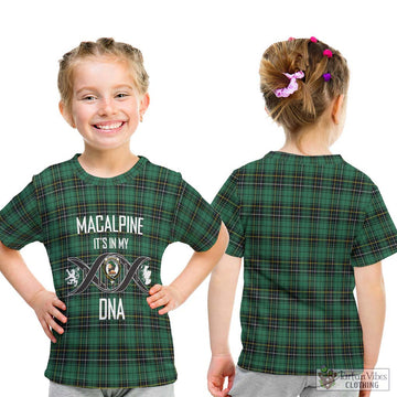 MacAlpine Ancient Tartan Kid T-Shirt with Family Crest DNA In Me Style - Tartan Vibes Clothing