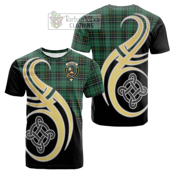 MacAlpine Ancient Tartan Cotton T-shirt with Family Crest and Celtic Symbol Style Kid's Shirt - Tartan Vibes Clothing