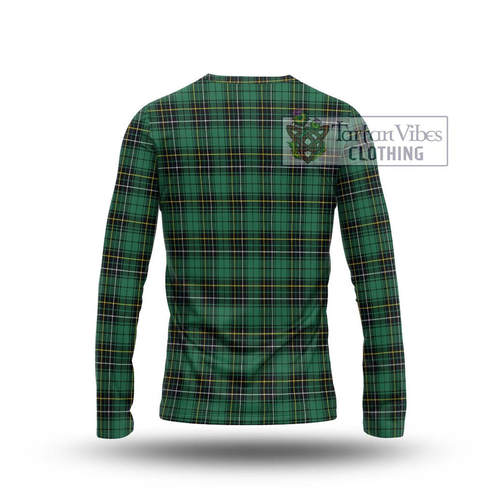 MacAlpine Ancient Tartan Long Sleeve T-Shirt with Family Crest DNA In Me Style - Tartan Vibes Clothing
