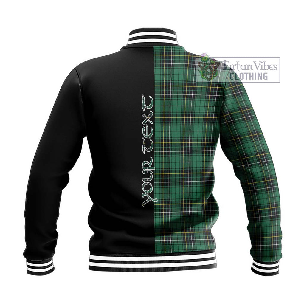 MacAlpine Ancient Tartan Baseball Jacket with Family Crest and Half Of Me Style - Tartan Vibes Clothing