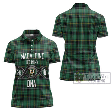 MacAlpine Ancient Tartan Women's Polo Shirt with Family Crest DNA In Me Style - Tartan Vibes Clothing