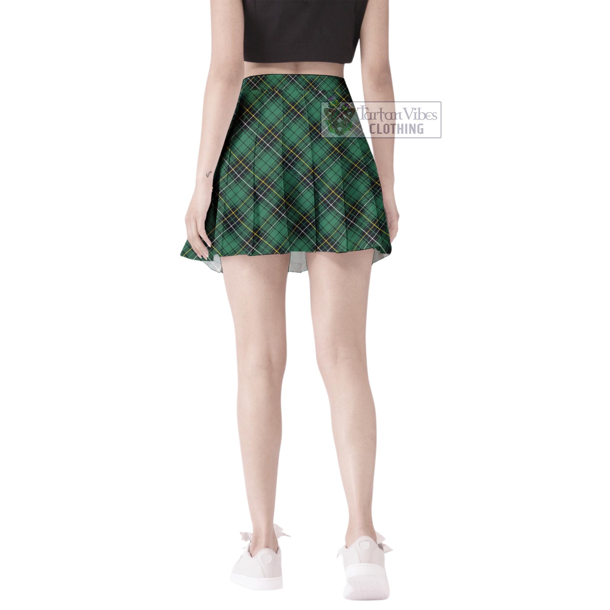 MacAlpine Ancient Tartan Women's Plated Mini Skirt Cross Style - Tartan Vibes Clothing