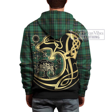 MacAlpine Ancient Tartan Hoodie with Family Crest Celtic Wolf Style - Tartan Vibes Clothing