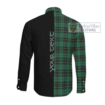 MacAlpine Ancient Tartan Long Sleeve Button Shirt with Family Crest and Half Of Me Style Men's Shirt - Tartanvibesclothing Shop