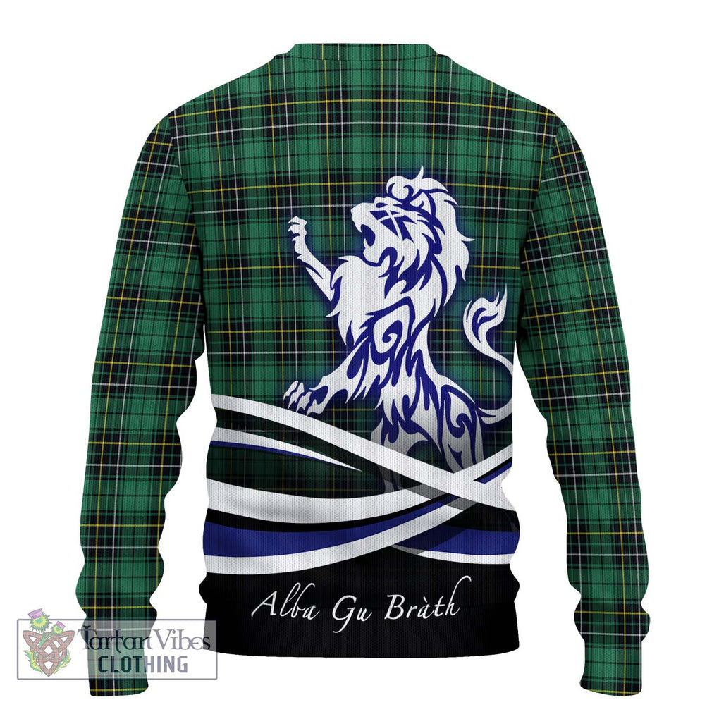 MacAlpine Ancient Tartan Ugly Sweater with Alba Gu Brath Regal Lion Emblem - Tartan Vibes Clothing