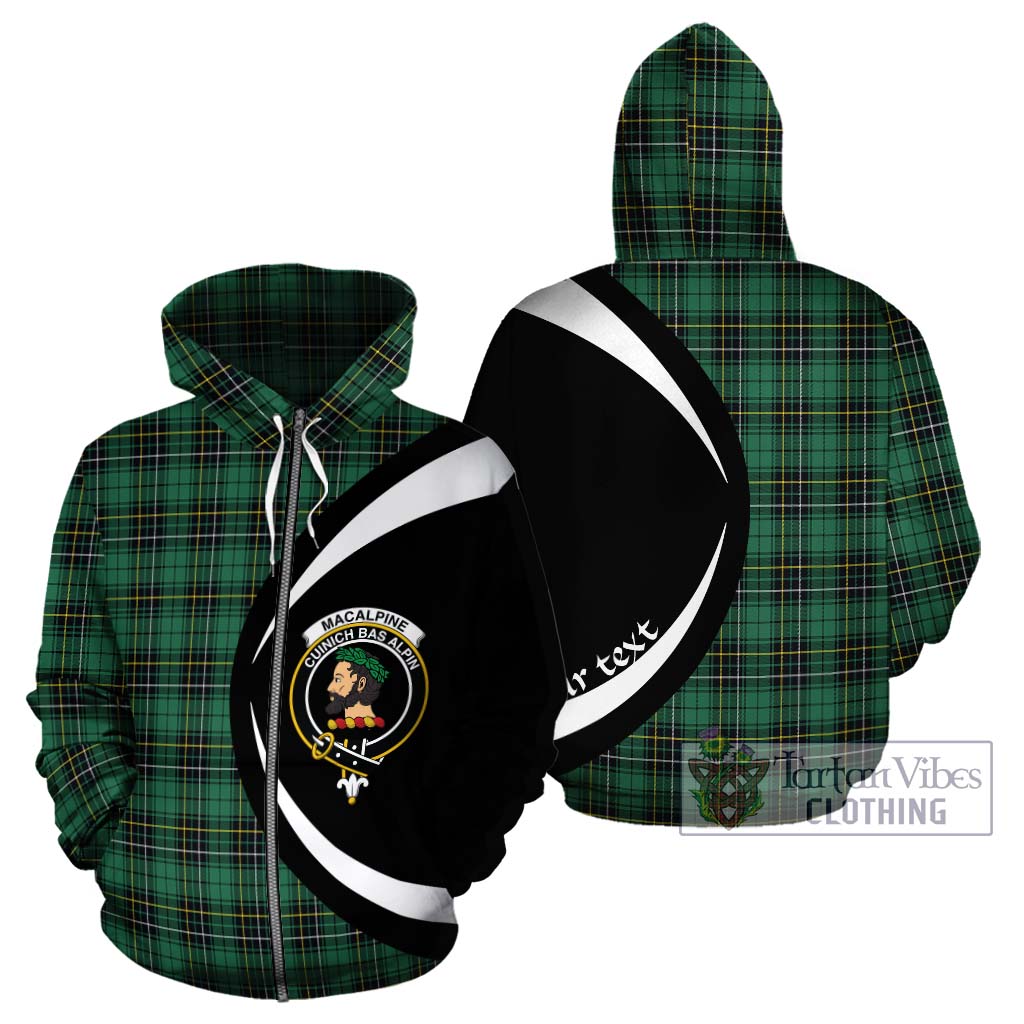 MacAlpine Ancient Tartan Hoodie with Family Crest Circle Style - Tartan Vibes Clothing