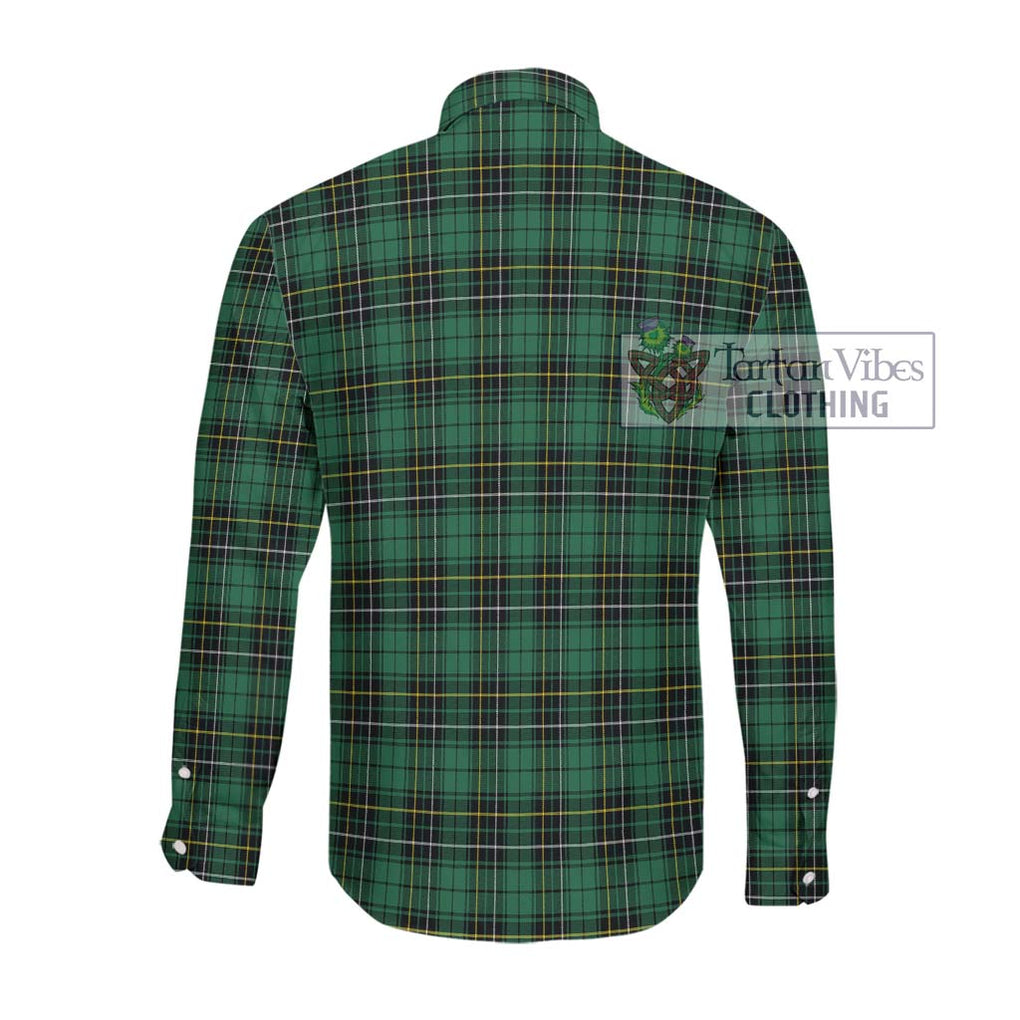 MacAlpine Ancient Tartan Long Sleeve Button Shirt with Family Crest DNA In Me Style - Tartanvibesclothing Shop