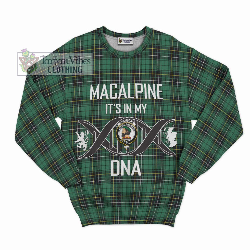 MacAlpine Ancient Tartan Sweatshirt with Family Crest DNA In Me Style - Tartan Vibes Clothing