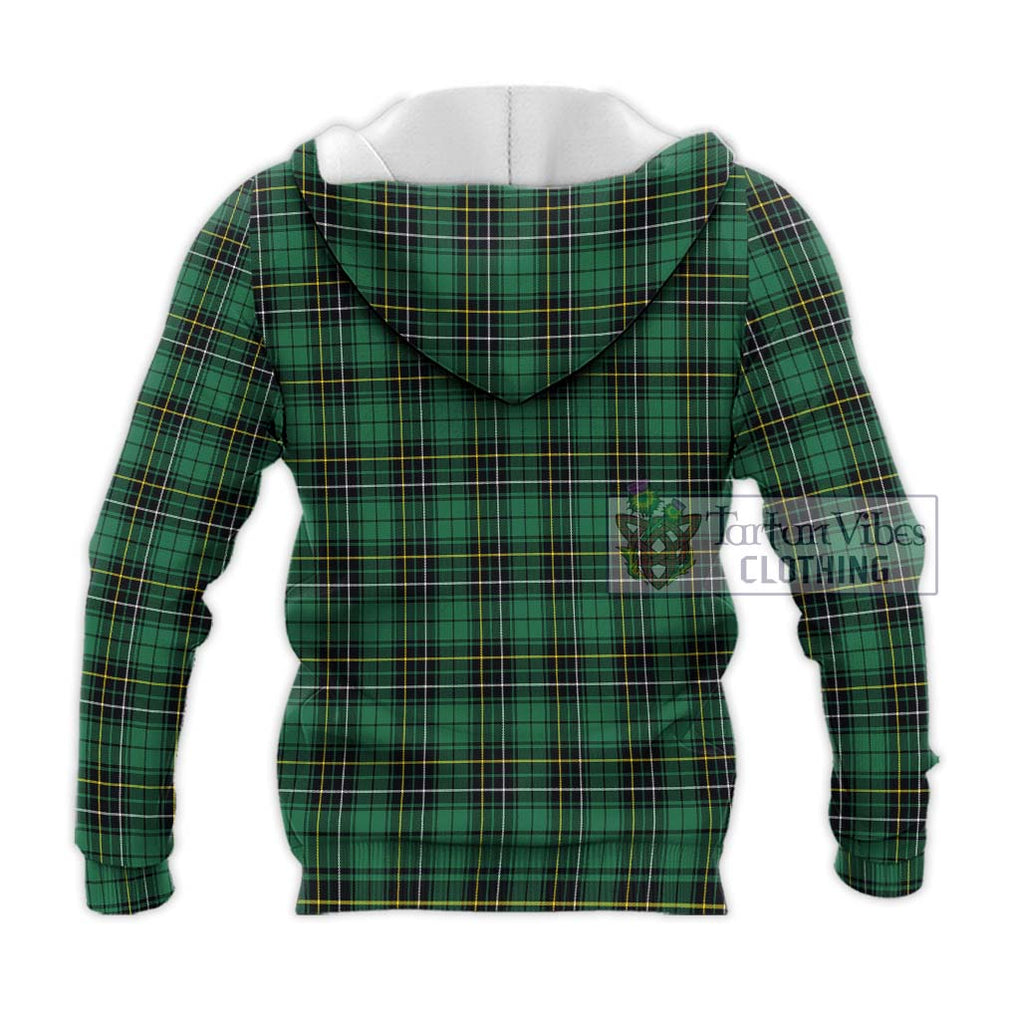 MacAlpine Ancient Tartan Knitted Hoodie with Family Crest DNA In Me Style - Tartan Vibes Clothing