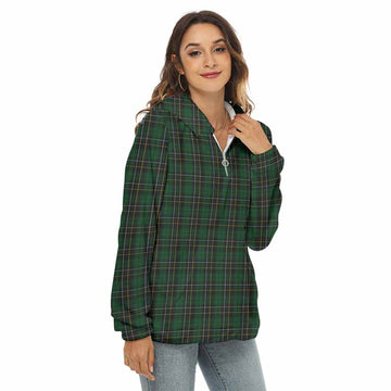 Tartan Vibes Clothing MacAlpine (MacAlpin) Tartan Women's Borg  Half Zip Fleece Hoodie