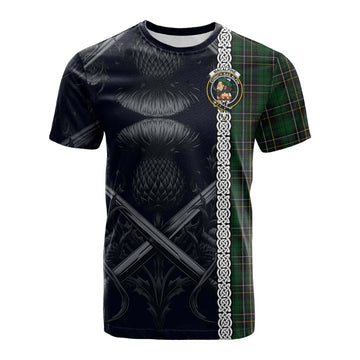 MacAlpine (MacAlpin) Tartan Cotton T-shirt with Family Crest Cross Sword Thistle Celtic Vibes Kid's Shirt - Tartan Vibes Clothing