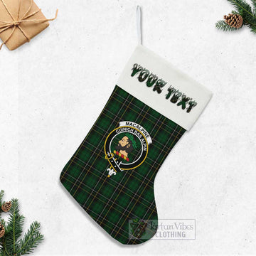 MacAlpine (MacAlpin) Tartan Family Crest Christmas Stocking with Personalized Text - Tartan Vibes Clothing
