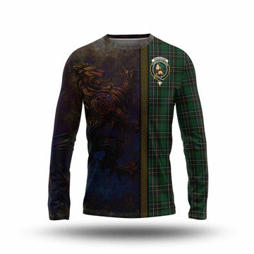 Tartan Vibes Clothing MacAlpine (MacAlpin) Tartan Family Crest Long Sleeve T-Shirt Alba Gu Brath Be Brave Lion Ancient Style