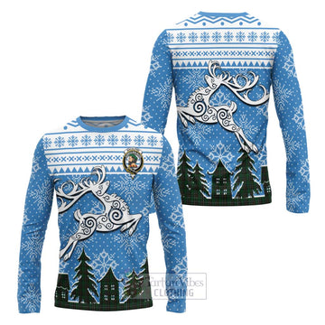 MacAlpine (MacAlpin) Clan Christmas Long Sleeve T-Shirt Celtic Reindeer Style