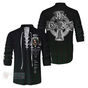 Tartan Vibes Clothing MacAlpine (MacAlpin) Tartan Ghillie Kilt Shirt Featuring Alba Gu Brath Family Crest Celtic Inspired