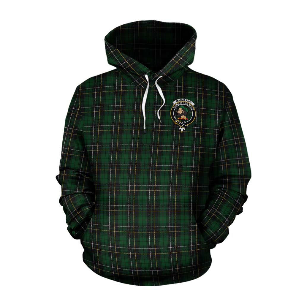 MacAlpine (MacAlpin) Tartan Cotton Hoodie with Family Crest Celtic Skull Style Pullover Hoodie XS - Tartan Vibes Clothing