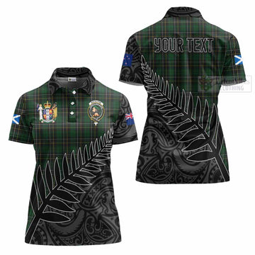 MacAlpine (MacAlpin) Crest Tartan Women's Polo Shirt with New Zealand Silver Fern Half Style Women - Tartan Vibes Clothing