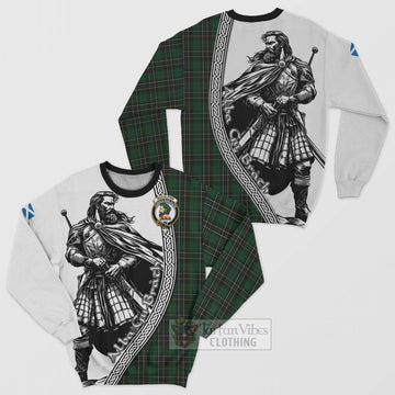 MacAlpine (MacAlpin) Tartan Clan Crest Sweatshirt with Highlander Warrior Celtic Style Unisex - Tartan Vibes Clothing
