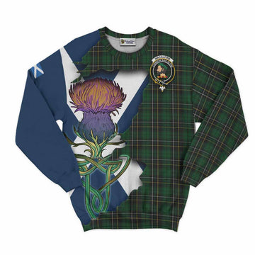 Tartan Vibes Clothing MacAlpine (MacAlpin) Tartan Family Crest Sweatshirt Scottish Thistle Celtic Inspired