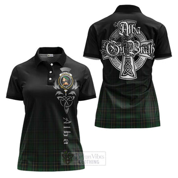 Tartan Vibes Clothing MacAlpine (MacAlpin) Tartan Women's Polo Shirt Featuring Alba Gu Brath Family Crest Celtic Inspired