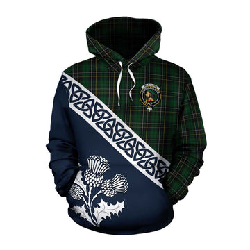 MacAlpine (MacAlpin) Tartan Cotton Hoodie Featuring Thistle and Scotland Map Pullover Hoodie XS - Tartan Vibes Clothing