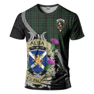 Tartan Vibes Clothing MacAlpine (MacAlpin) Tartan Family Crest T-Shirt Lion Rampant Royal Thistle Shield Celtic Inspired