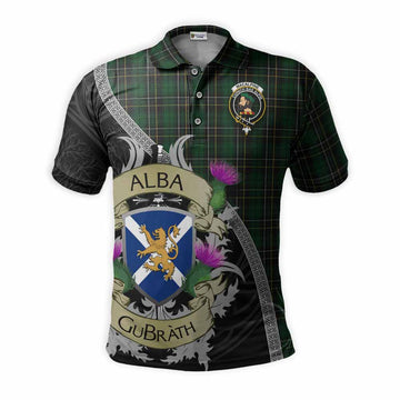 Tartan Vibes Clothing MacAlpine (MacAlpin) Tartan Family Crest Polo Shirt Lion Rampant Royal Thistle Shield Celtic Inspired