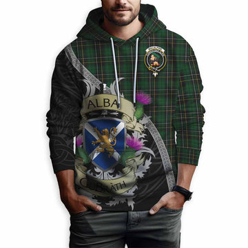 MacAlpine (MacAlpin) Tartan Family Crest Hoodie Lion Rampant Royal Thistle Shield Celtic Inspired Pullover Hoodie - Tartan Vibes Clothing